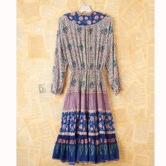 Cleobella Floral Cinched Waist Dress sz M #X2 - Picture 2 of 6